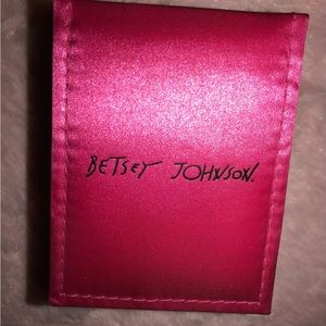 Betsey Johnson satin jewelry rose pink bracelet necklace box earrings watch ring